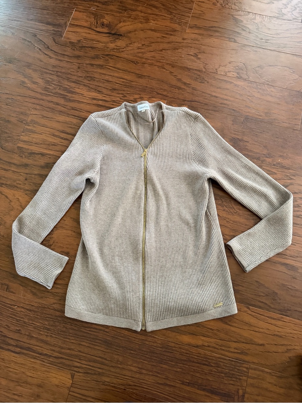 Women’s Calvin Klein Zipper Ribbed Sweater